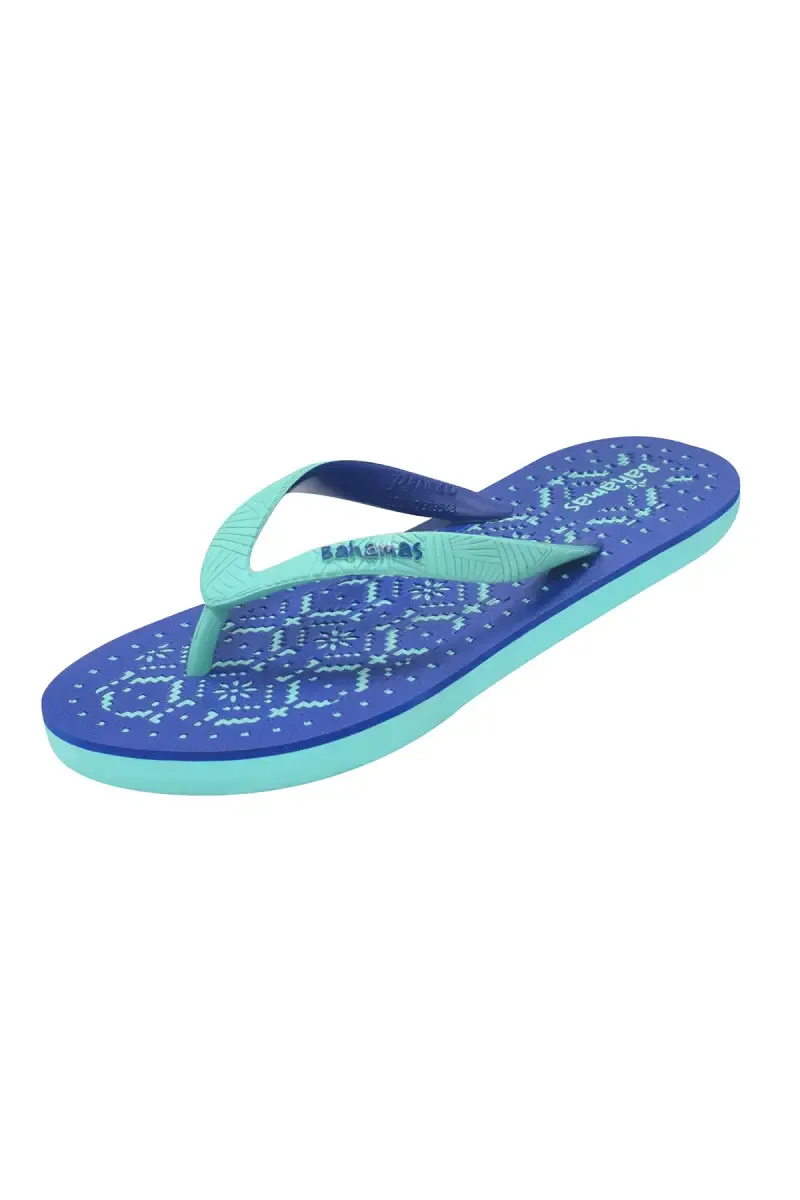 Women's Printed Casual Flip Flops 0228968MINBLU