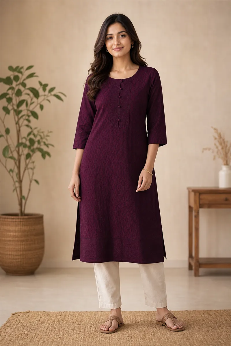 Rayon Embroidered Chikankari Kurti for Women  022981LBUR