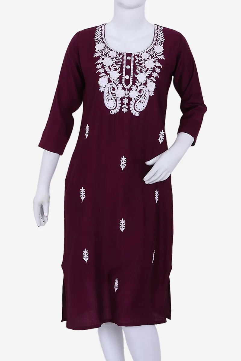 Cotton Embroidered Kurta for Women 022998XXLBUR