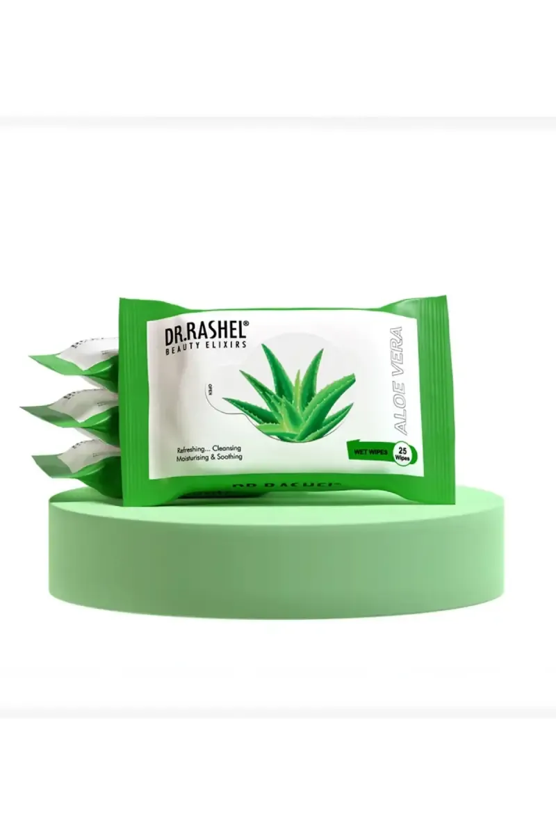 DR.RASHEL Aloe Vera Face Wipes - Pack Of 1 (25 Wipes)   023078ALOVER25WIP