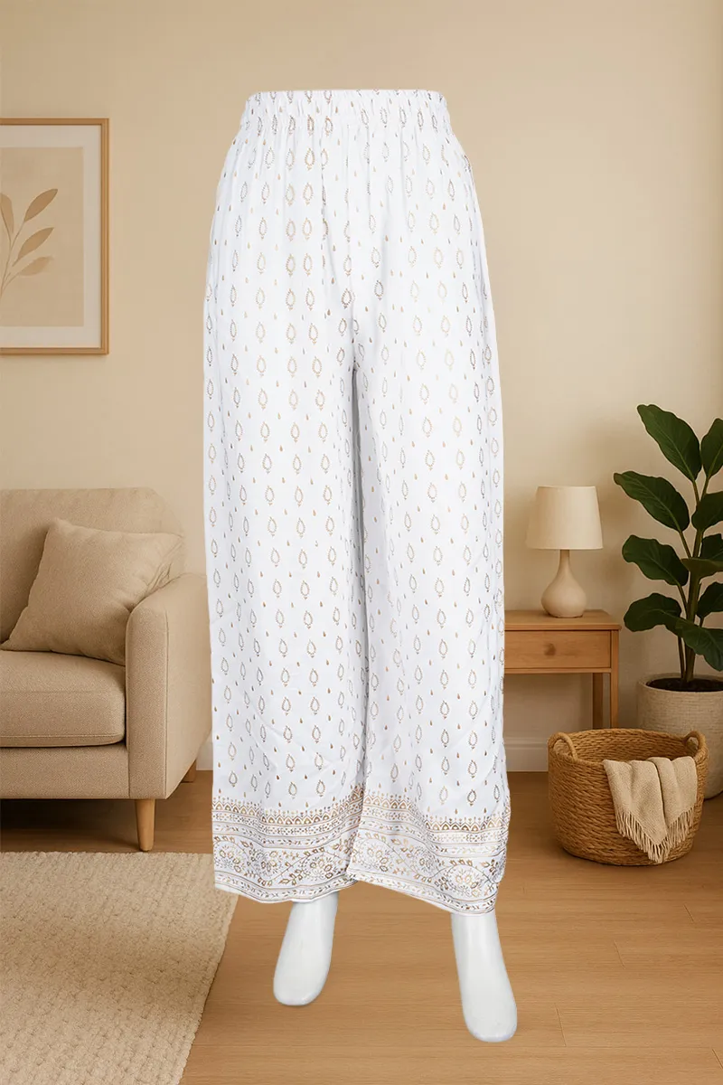 Cotton Printed Palazzo for Women 023095WHIXL