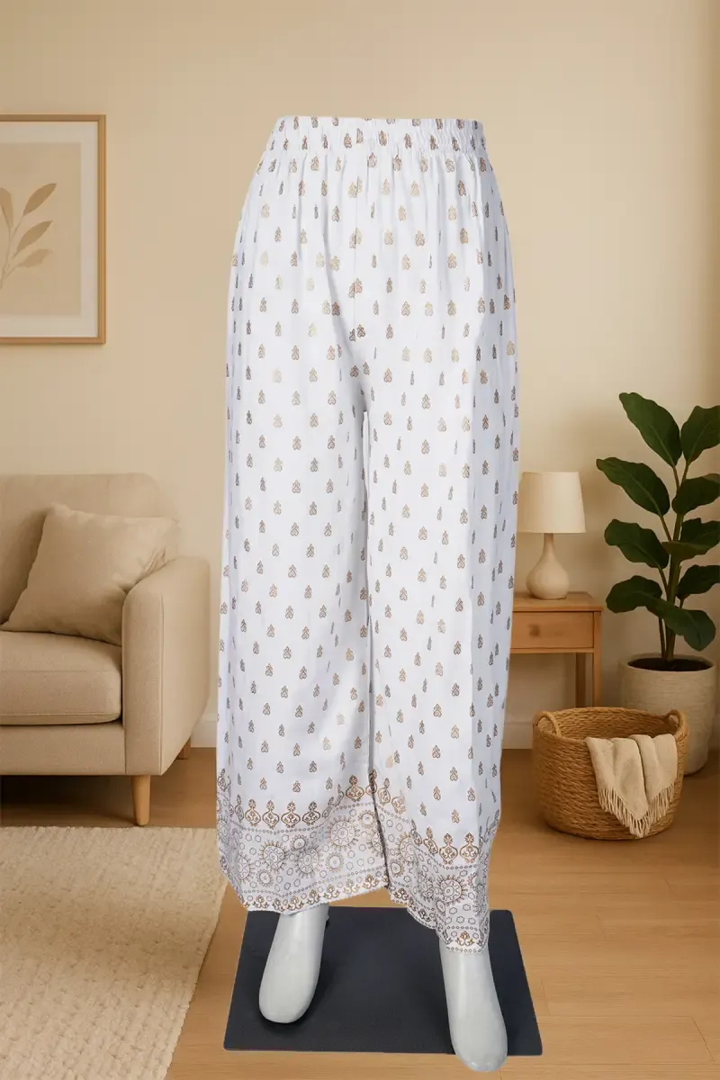 Cotton Printed Straight Palazzo For Women