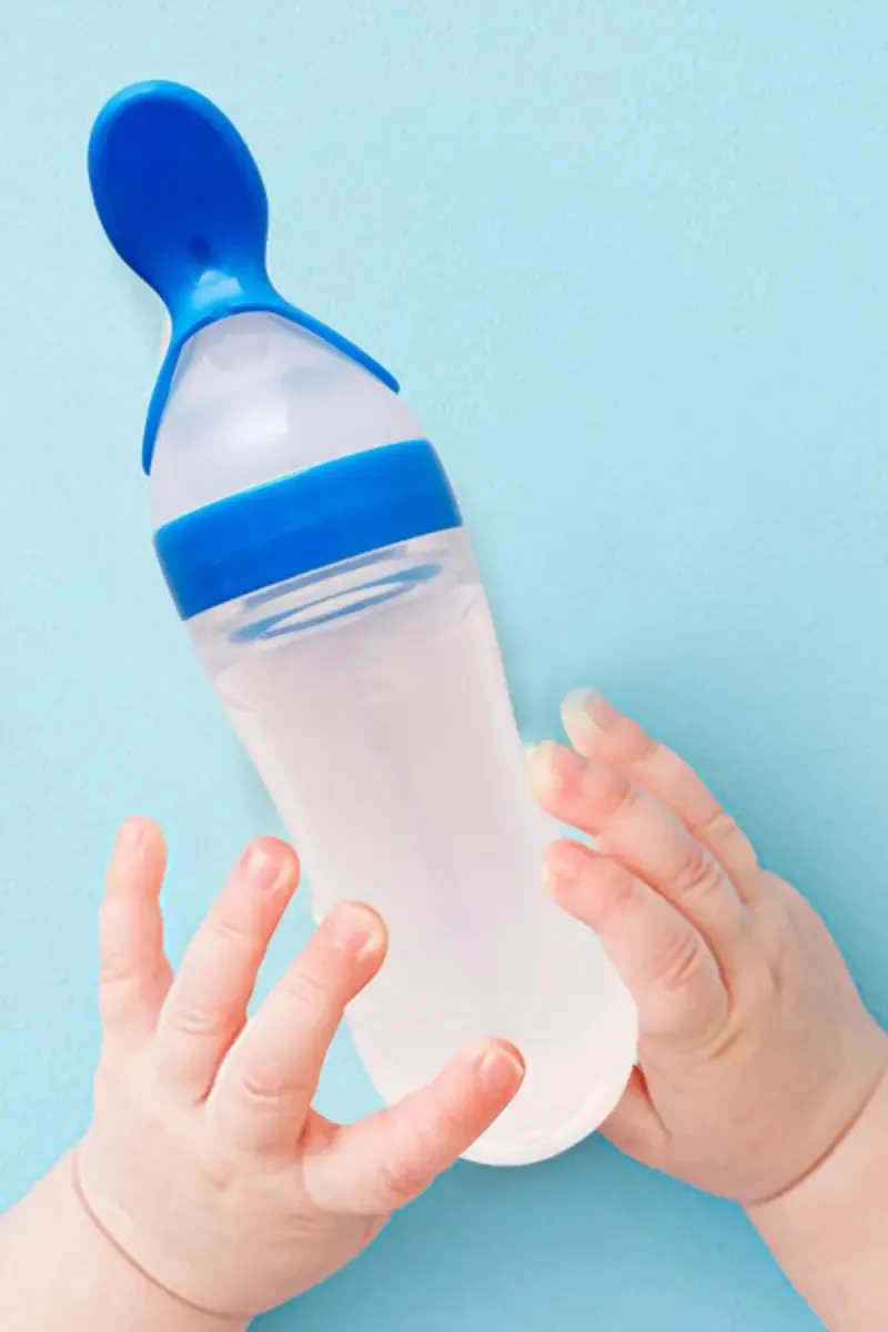 Squeezy Silicone Bottle Feeder For Kids  (Blue) 023112BLU