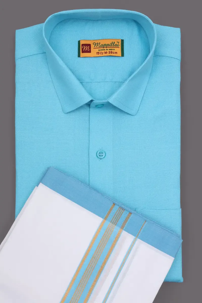 Cotton Shirt with Dhoti Set for Men (2-Pcs Set)