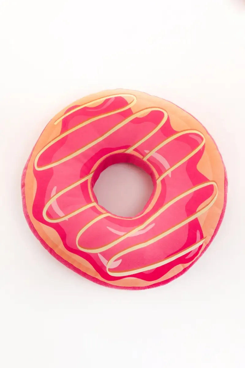 Soft Donut-Shaped Cushion by Happy Home Linens - Strawberry Pink 023174COT&POLSTRPIN