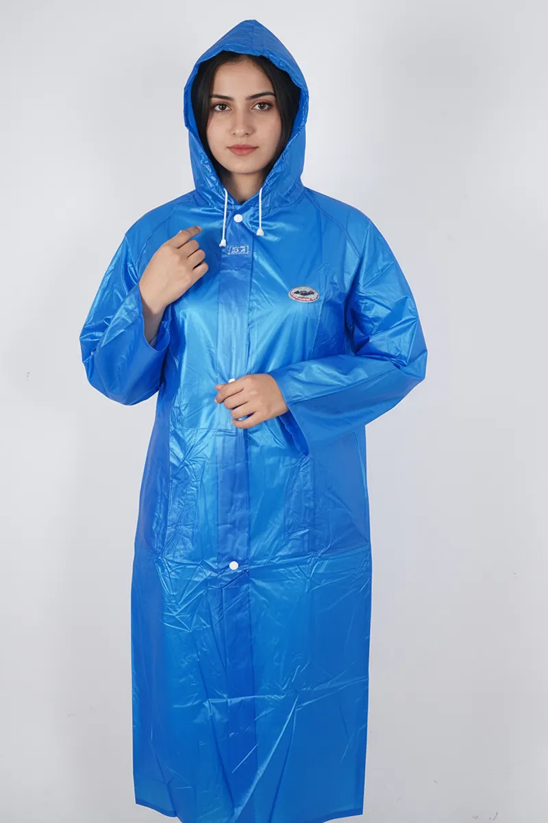 PVC Waterproof Rain Jacket for Women 023175BLU52