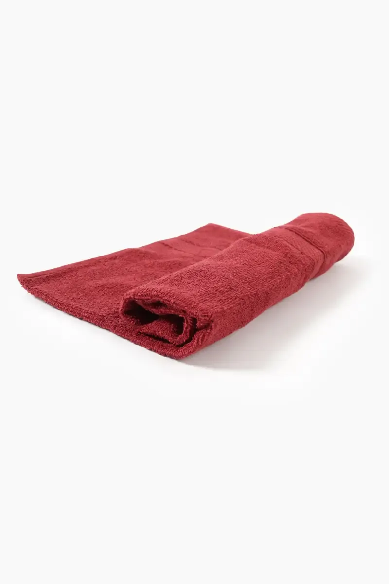 Turkish Cotton Hand Towel, 1 Pc - 40 x 60 Cm (Maroon) (Leaf Dew)