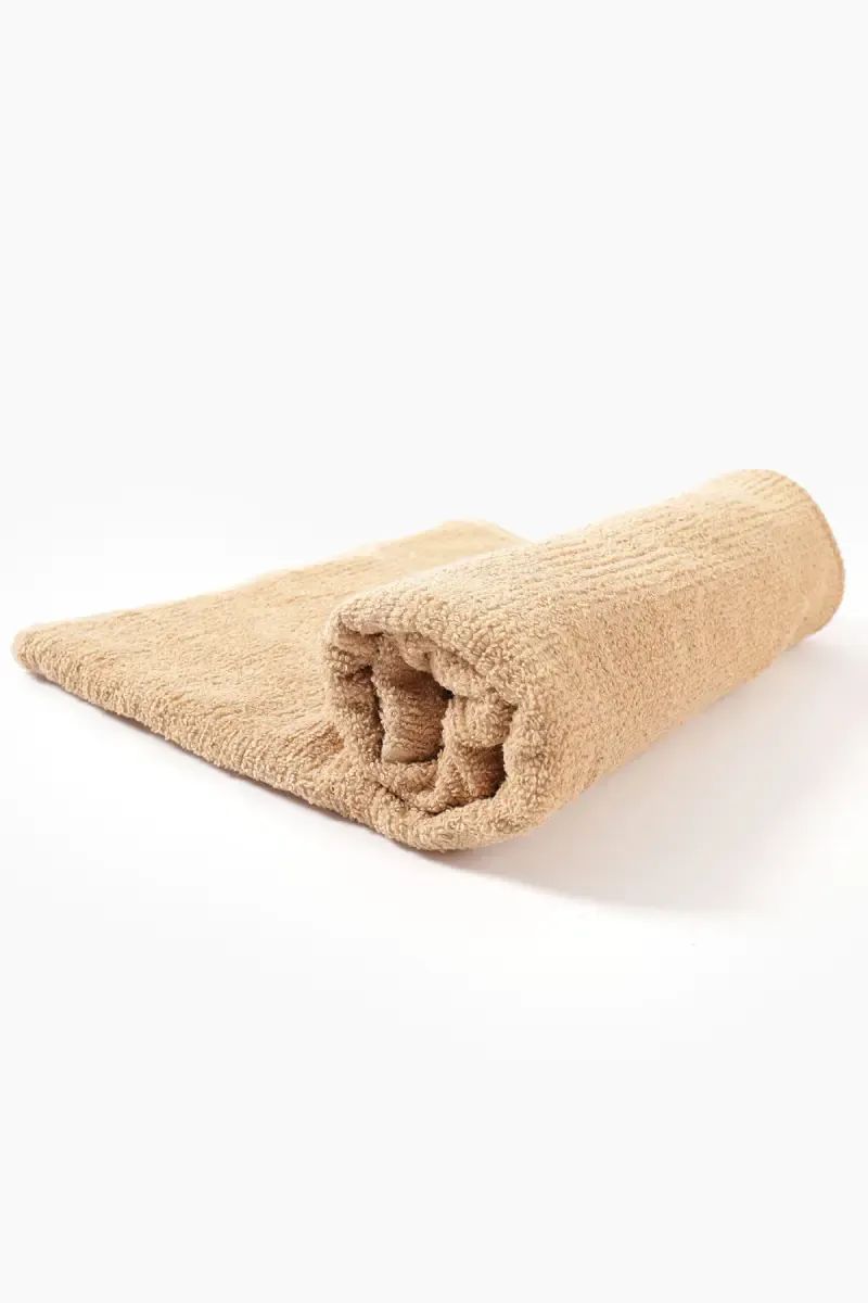 Turkish Cotton Bath Towel, 1 Pc - 70 x 140 Cm (Beige) (Leaf Dew)