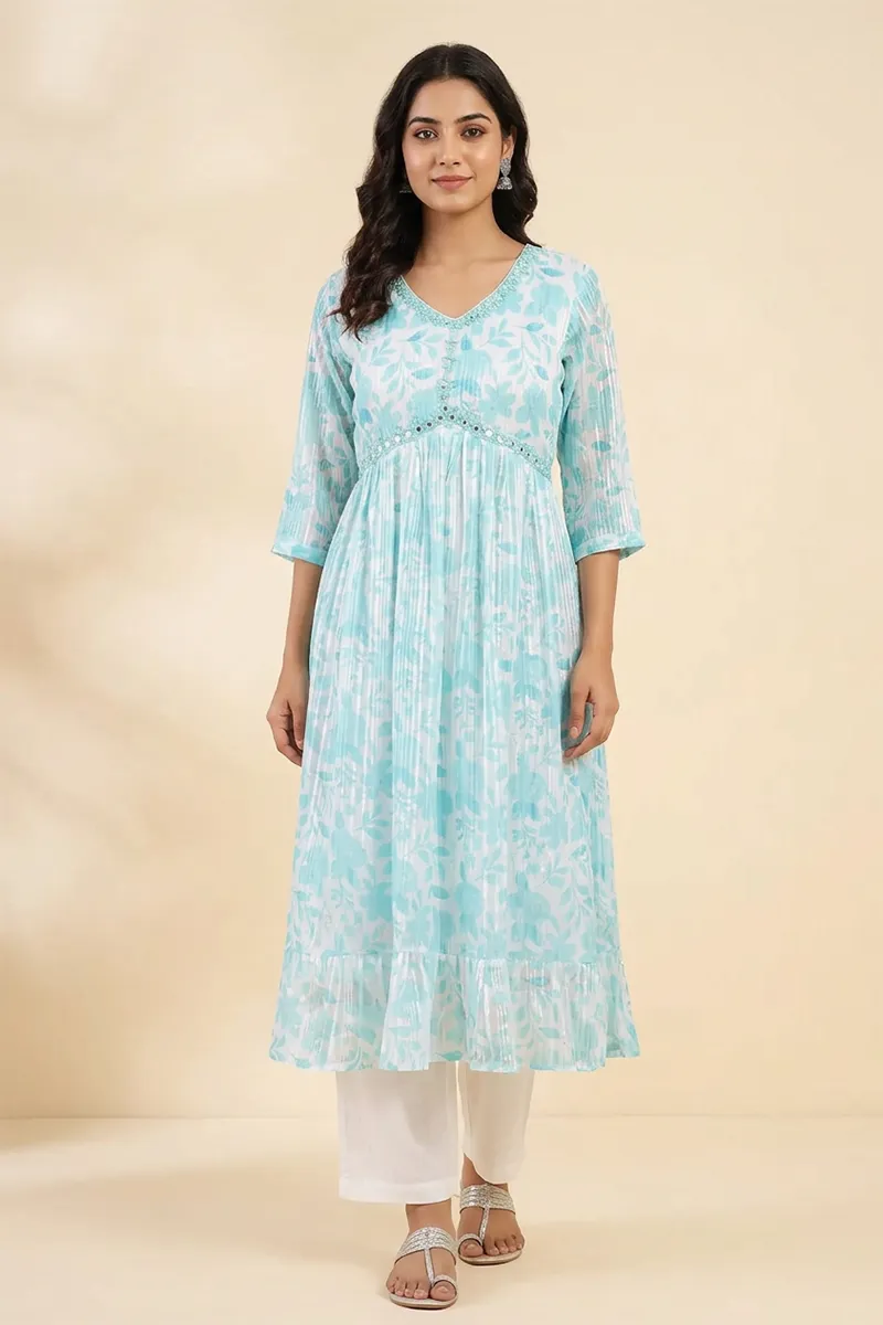 Georgette Floral Print Kurti for Women