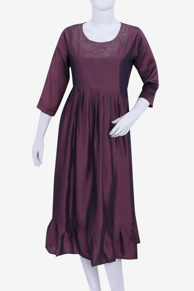 Cotton Blend Solid Kurta for Women