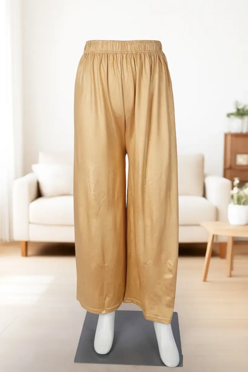 Polyester Solid Shimmer Palazzo for Women