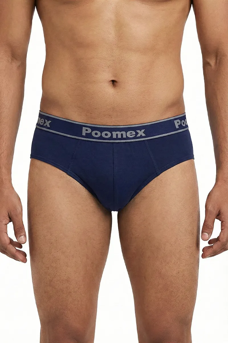 Men's Cotton Solid Briefs 02324785NAVBLU