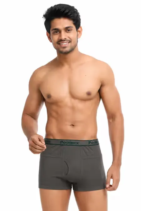 Men's Cotton Trunks with Pockets 023248GRE80