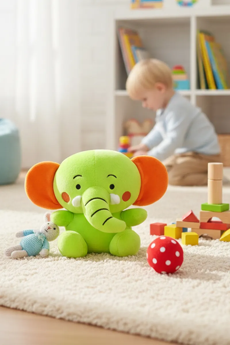 Elephant Soft Toys for Kids - (Green)