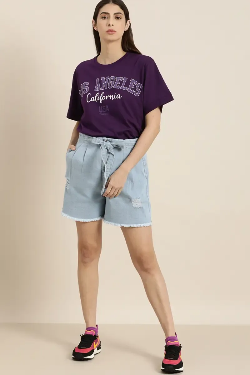 Cotton Graphic Printed Oversized T-Shirt for Women