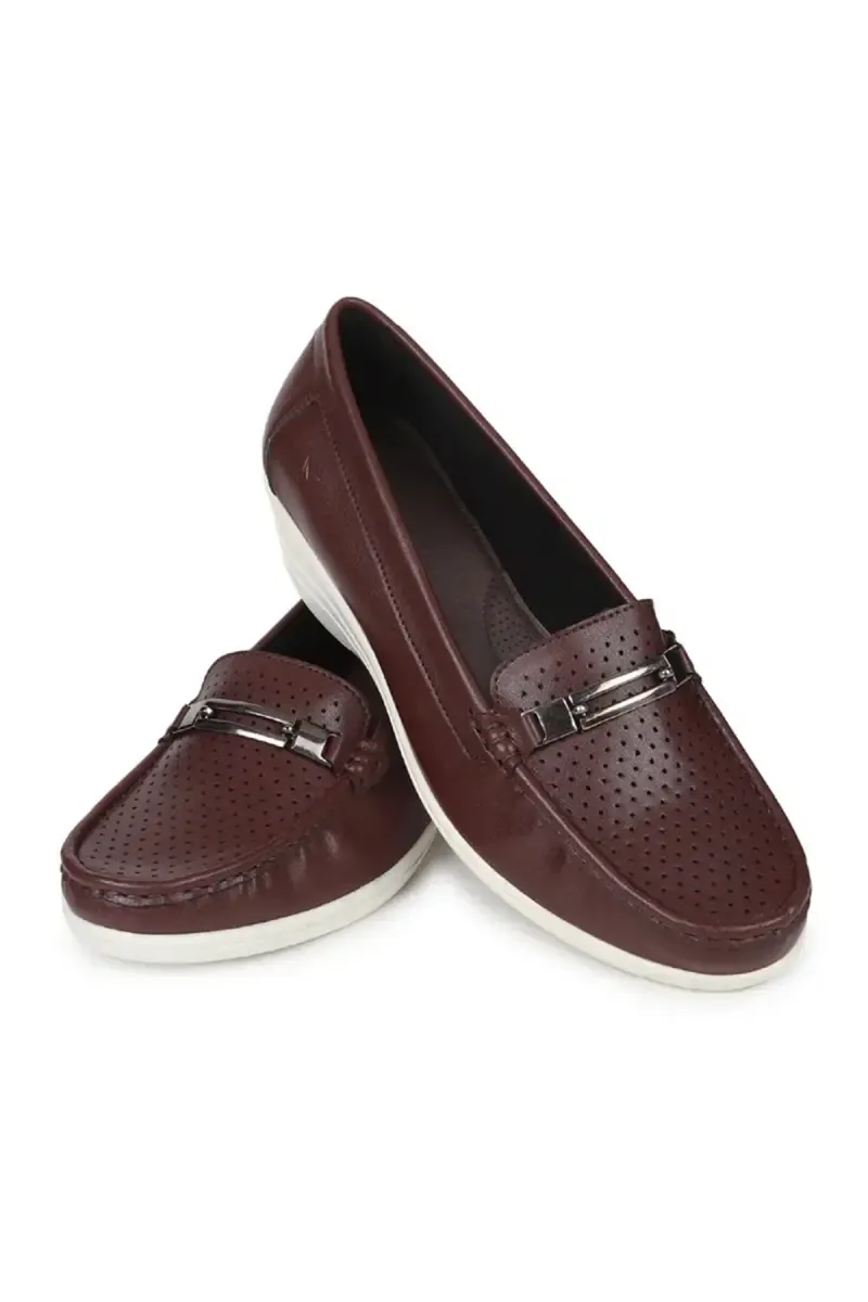 Bliss Casual Perforated Buckle Loafers for Women
