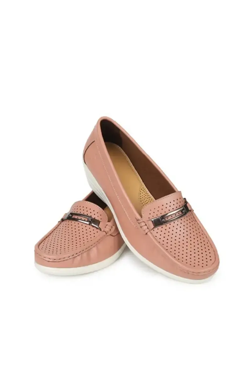 Bliss Casual Perforated Buckle Loafers for Women