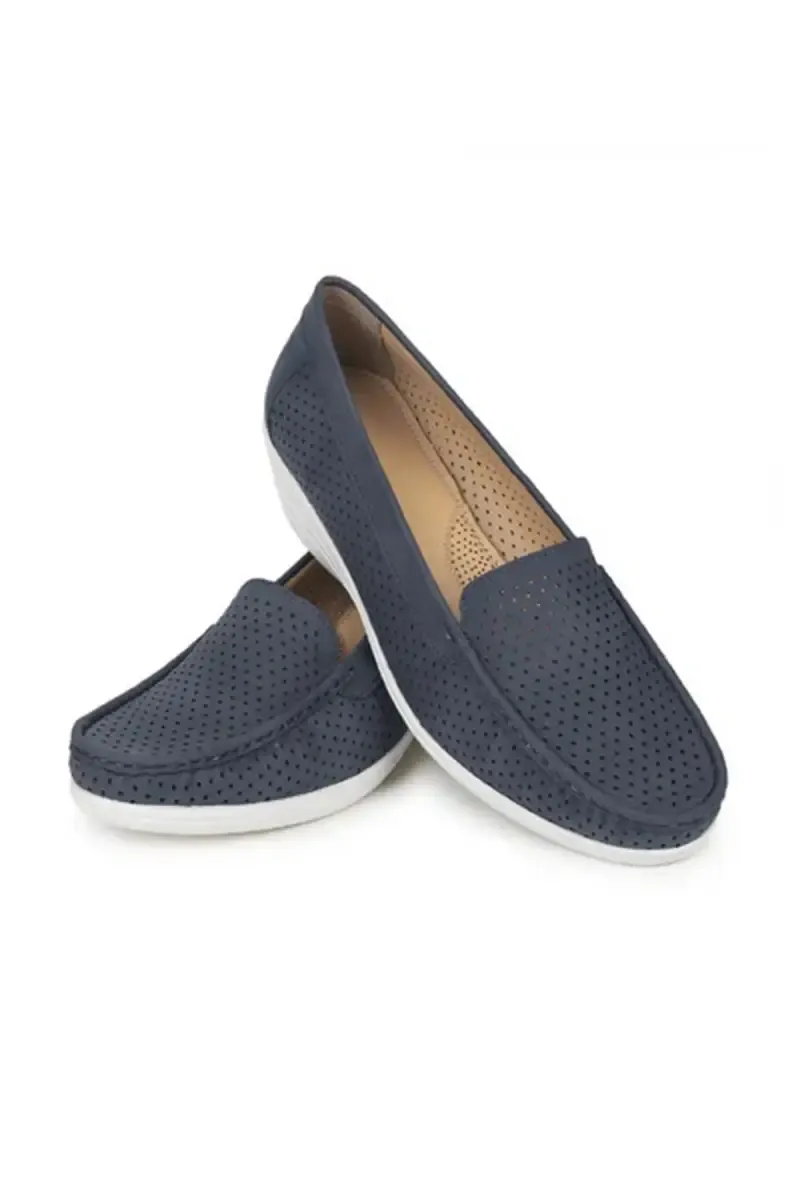 Women's Bliss Perforated Plain Casual Loafers 0234665DOVGRE