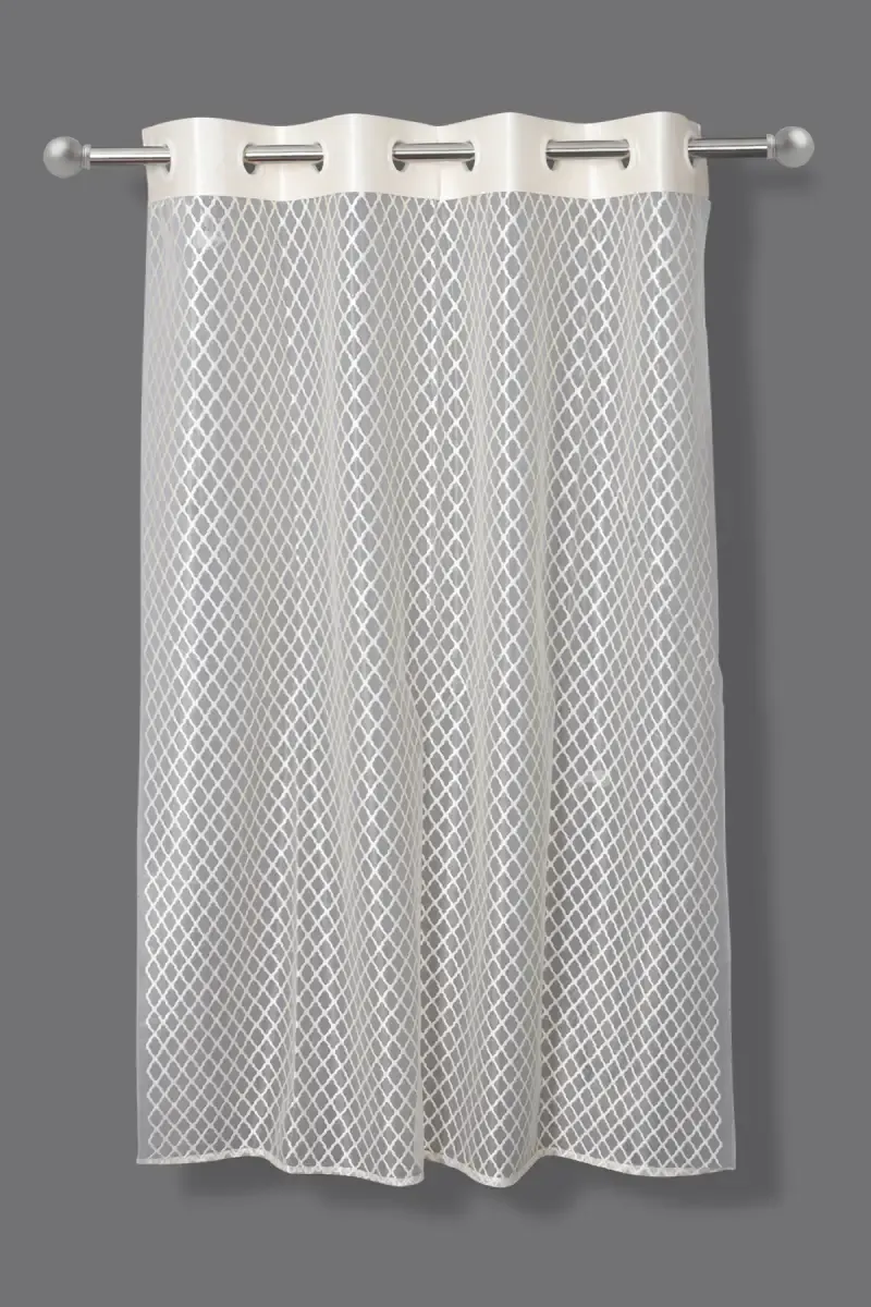 Sheer Curtain with Eyelet Rings for  Window - 5 Feet 023487WIN(5FEEOFFWHI