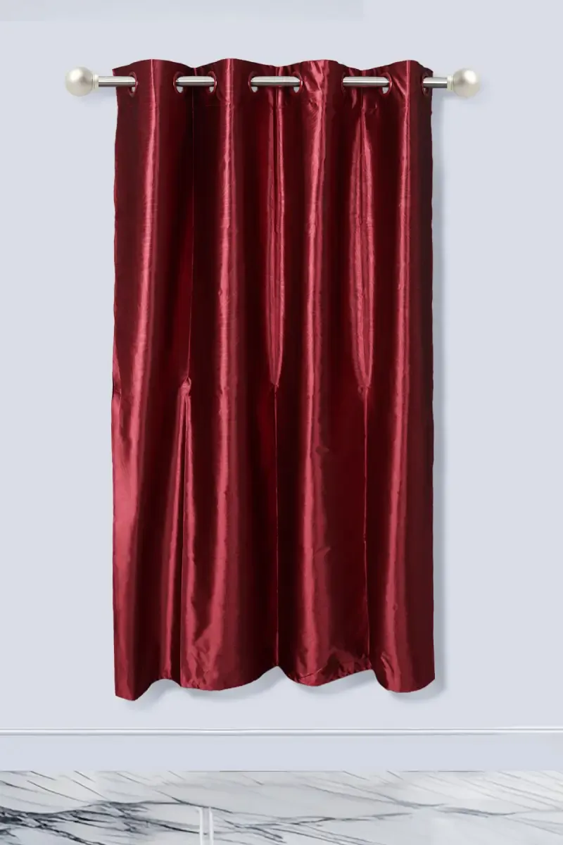 Embossed Polyester Blackout Curtain with Eyelet rings for Door - 7 x 4 Feet 023499DOO(7FEEMAR