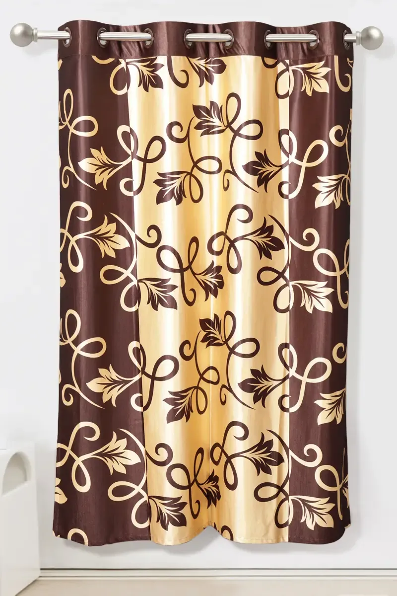 Printed Polyester Blackout Curtain with Eyelet rings for Window - 5 Feet