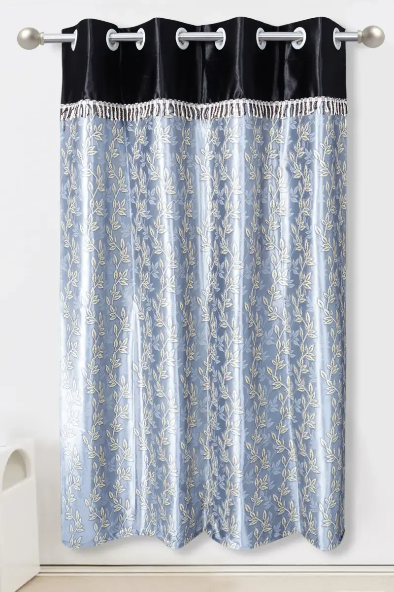Printed Polyester Blackout Curtain with Eyelet rings for Door - 7 x 4 Feet 023508DOO(7FEEGRE2