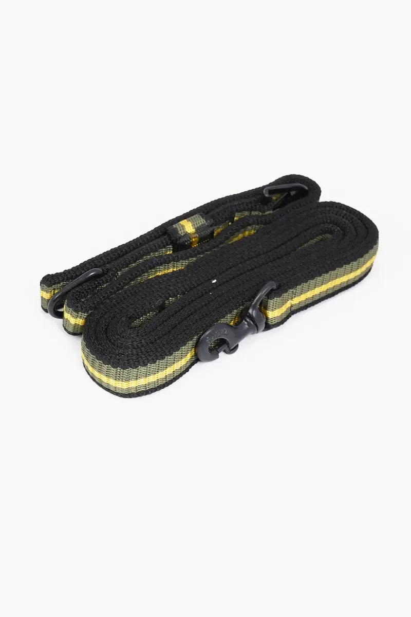 Nylon Dog Belt & Leash Combo - Yellow & Black (Large)