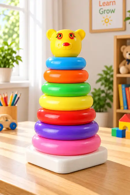 Junior Smiley Teddy Stocking Rings (Small- Set of 9 Rings)