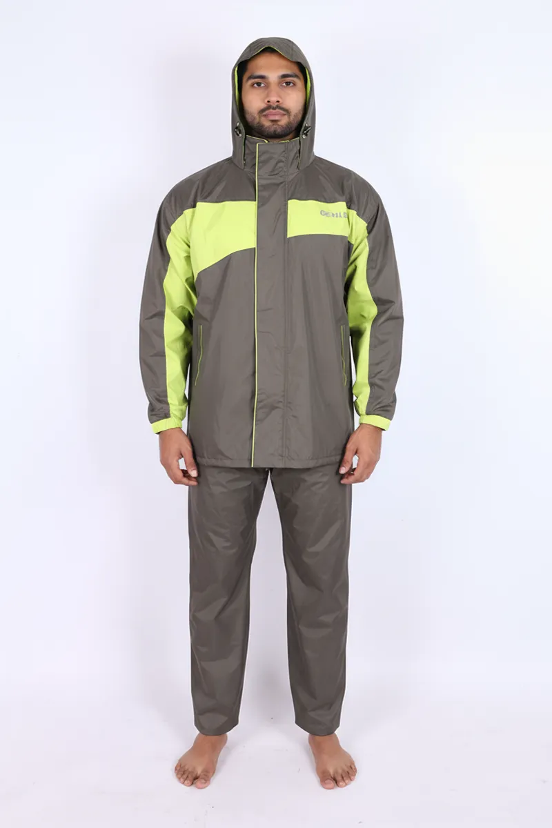 Nylon Waterproof Rain Jacket Set for Men (2-Pcs Set) 023565OLIXXL