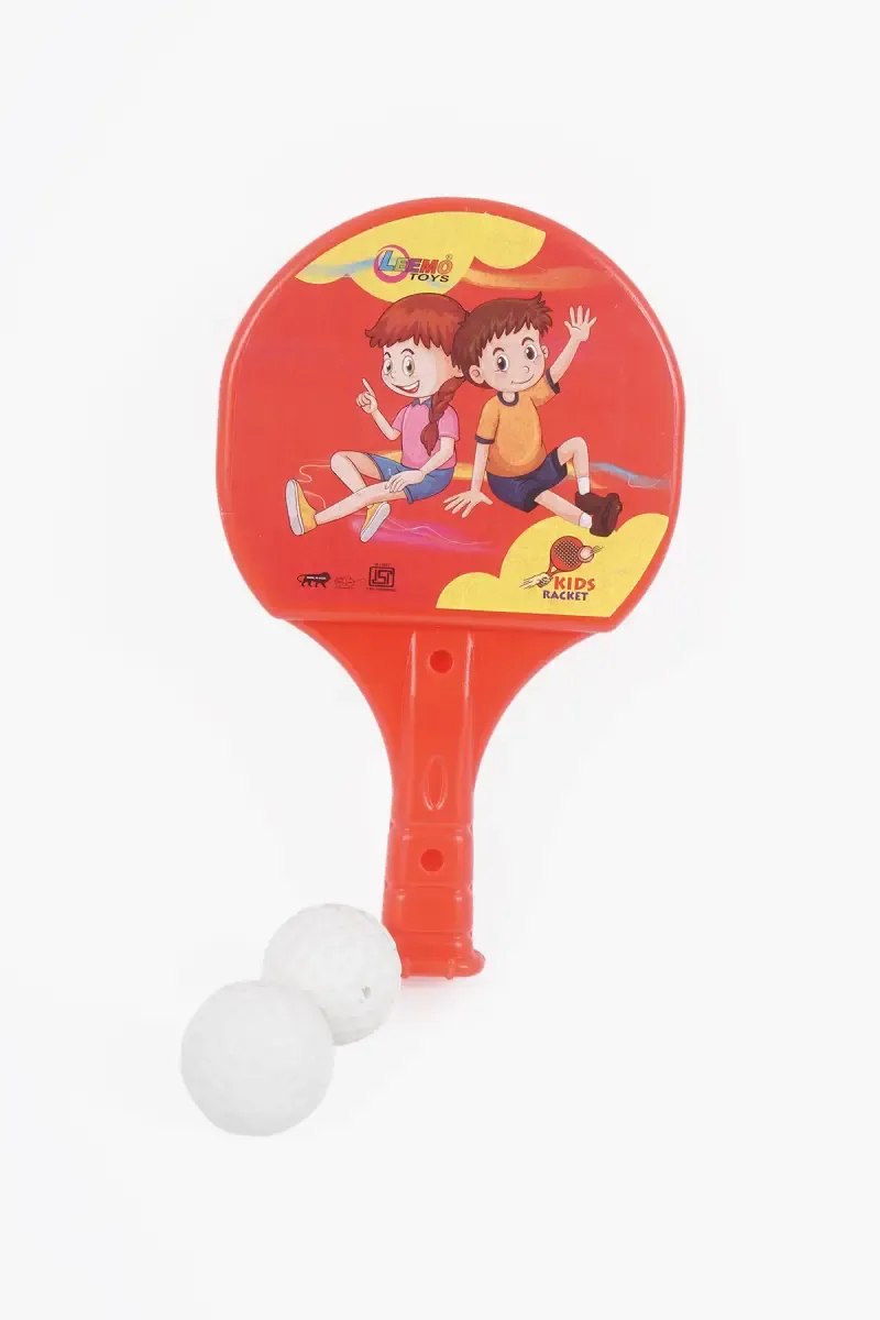 Table Tennis Play Kit for Kids (2 * Ball & 2 * Bat) - Red