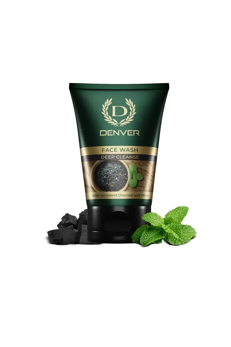 Denver Deep Cleanse Men's Face Wash with Activated Charcoal & Mint - 100g