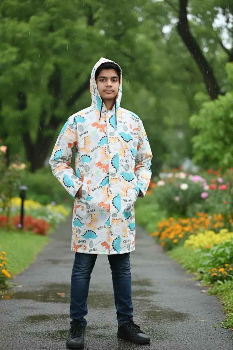 Printed Rain Coat for Boy 023588MUL1316YRS