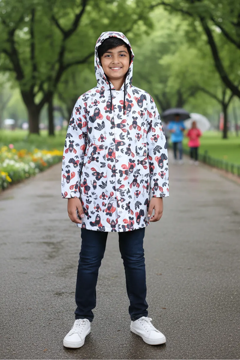 Boy's Printed Rain Jacket 023594WHI89YRS