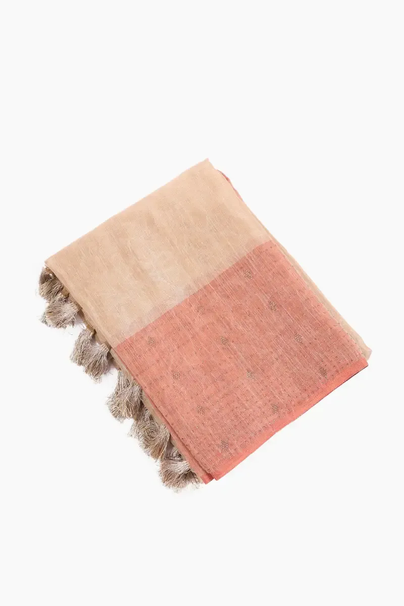 Tissue Silk Woven Design Saree with Attached Blouse for Women