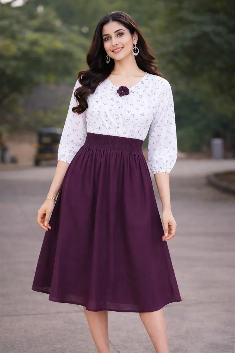 Georgette Floral Printed Western Dress for Women 023815WINXXL
