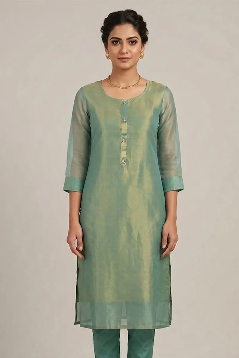 Art Silk Solid Kurti for Women 023842XXLGRE