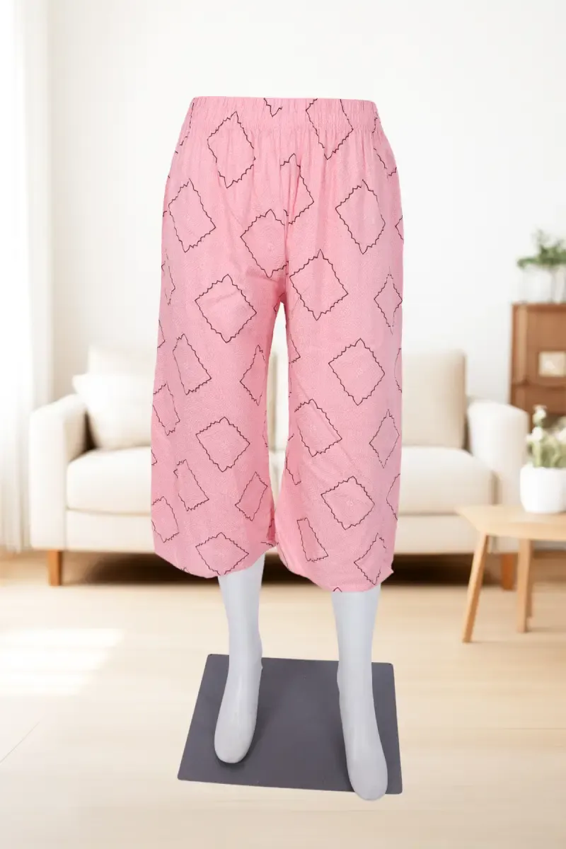 Cotton Blend Printed Capri for Women