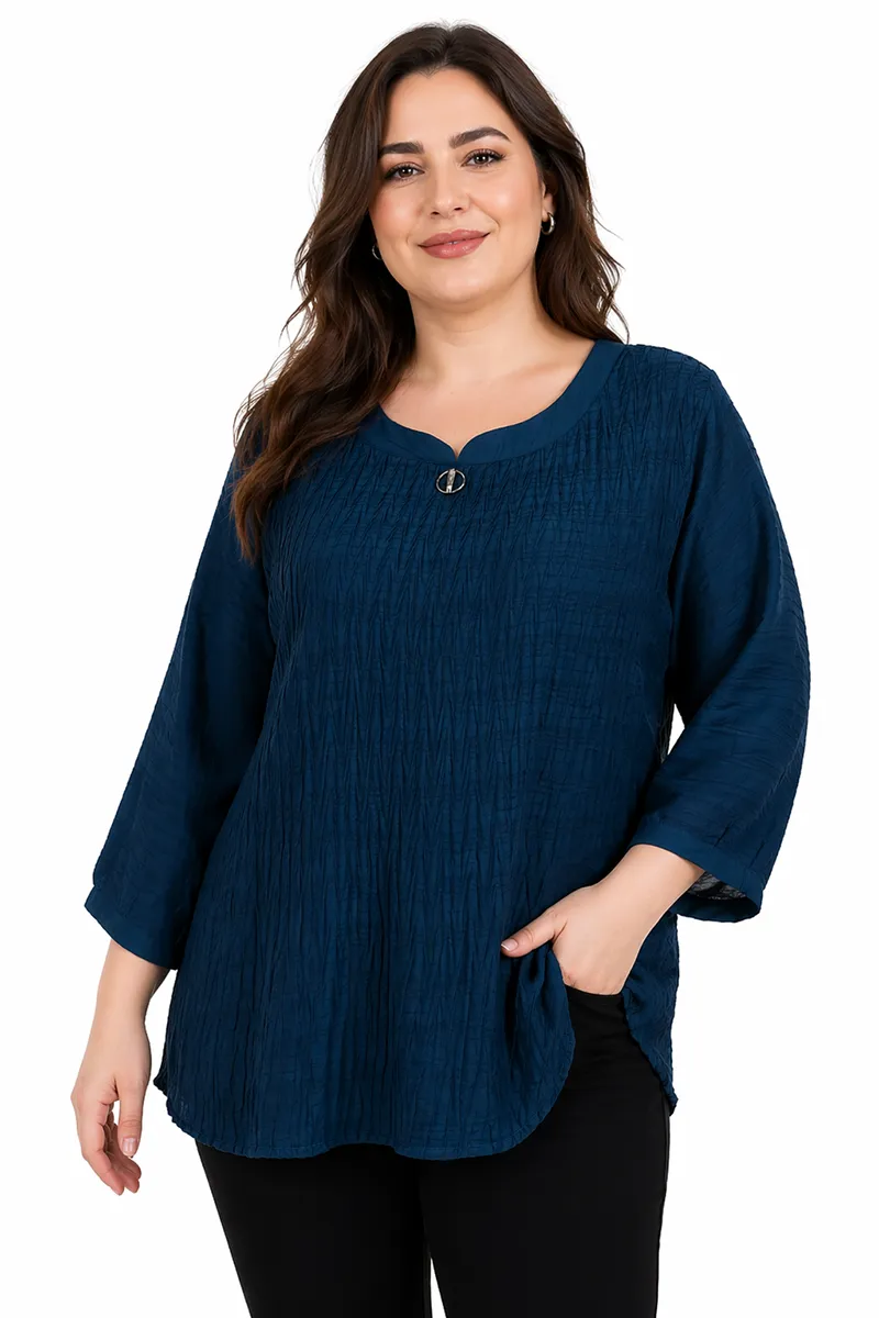 Georgette Solid Plus Size Tops for Women 0238615XLTEA