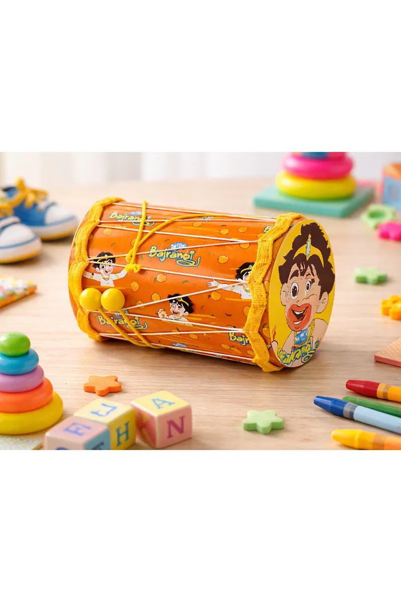 Bajrangi Printed Drum For Kids - (Multicolor)