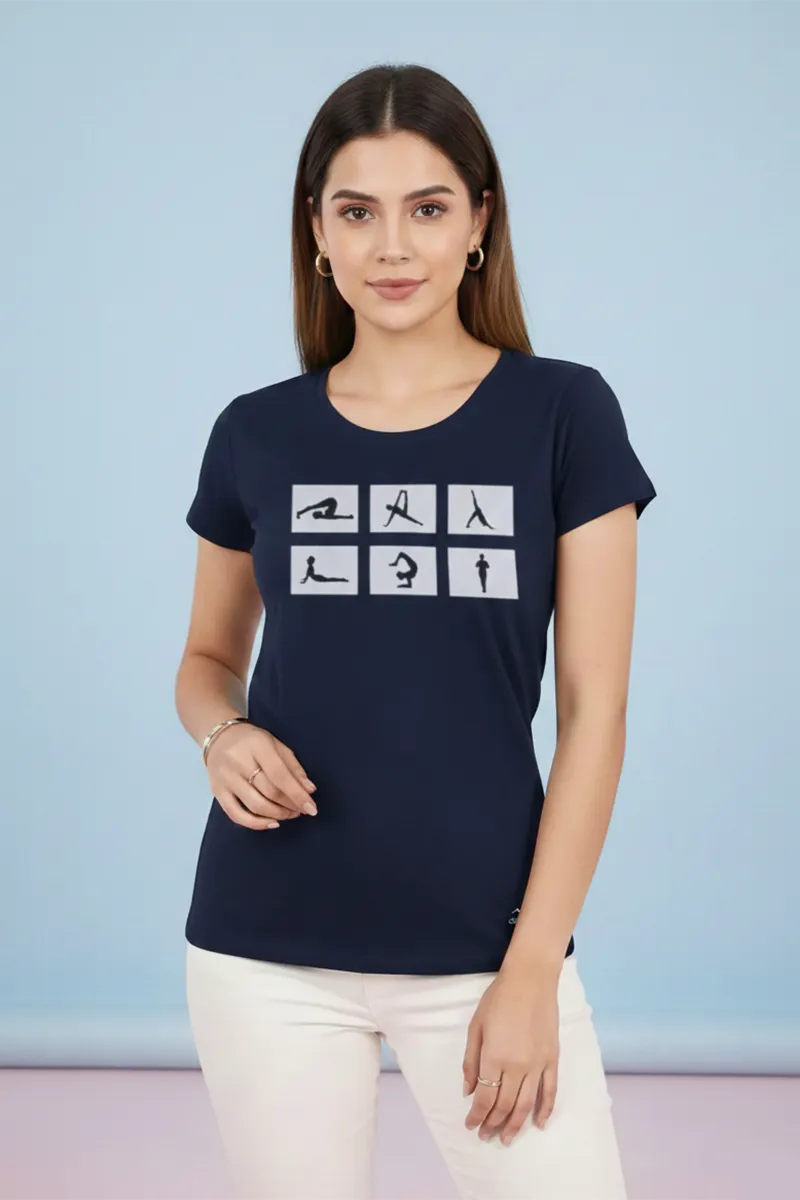 Polyester Printed T-Shirt for Women 023867MTEA