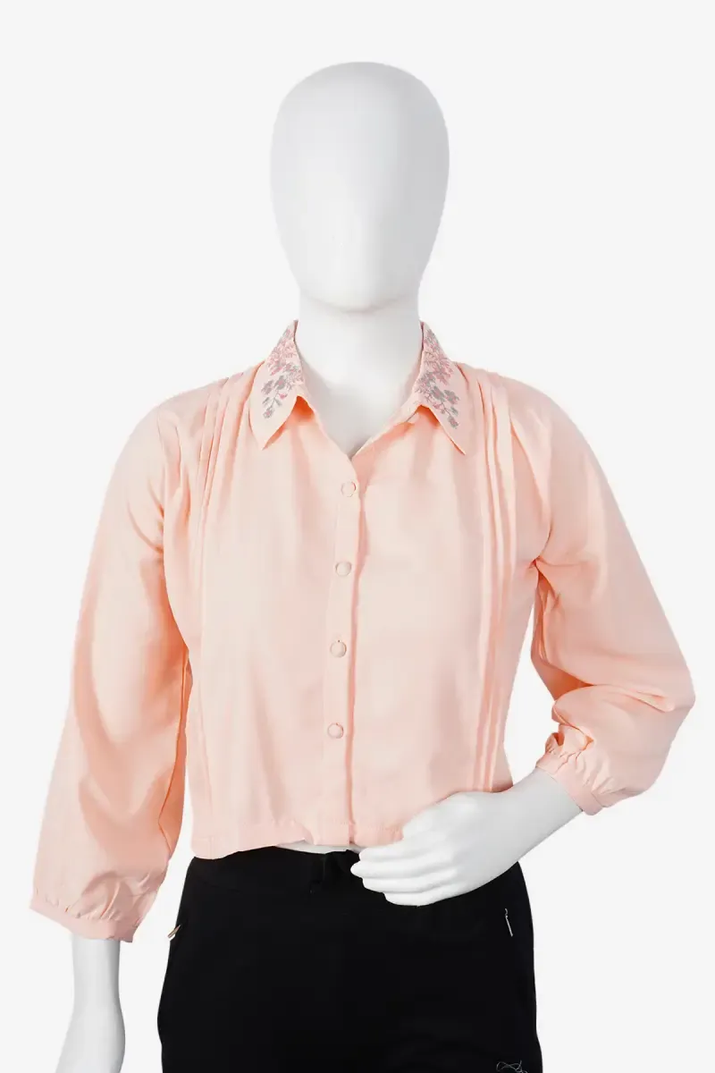 Georgette Solid Western Top for Women