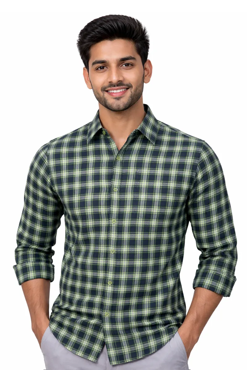 Men's Cotton Checkered Casual Shirt