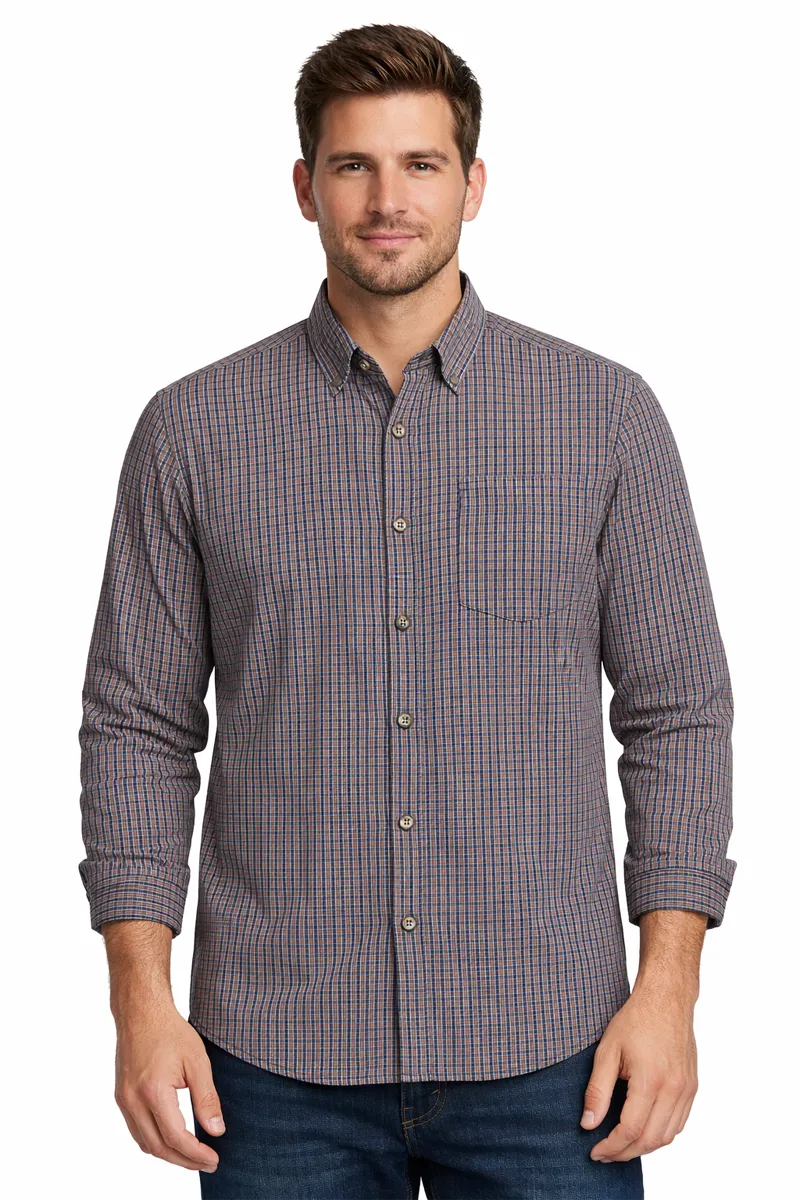 Men's Cotton Checkered Casual Shirt  023918MULXL