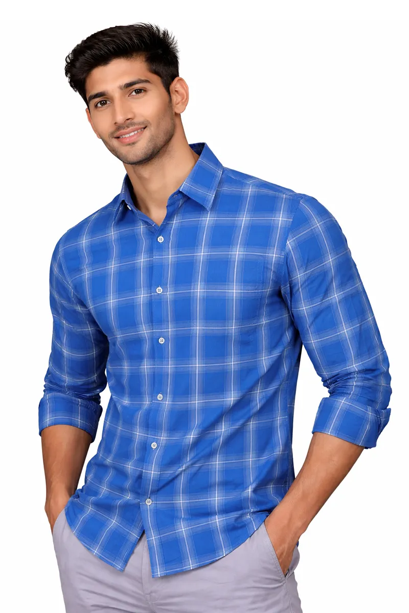 Men's Cotton Checkered Casual Shirt