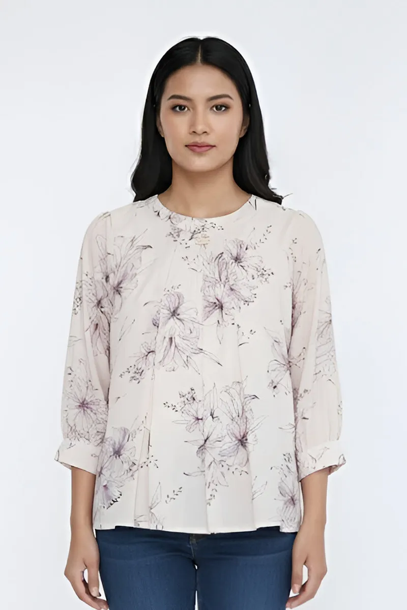 Georgette Printed Peplum Tops  023949XXLPALPIN