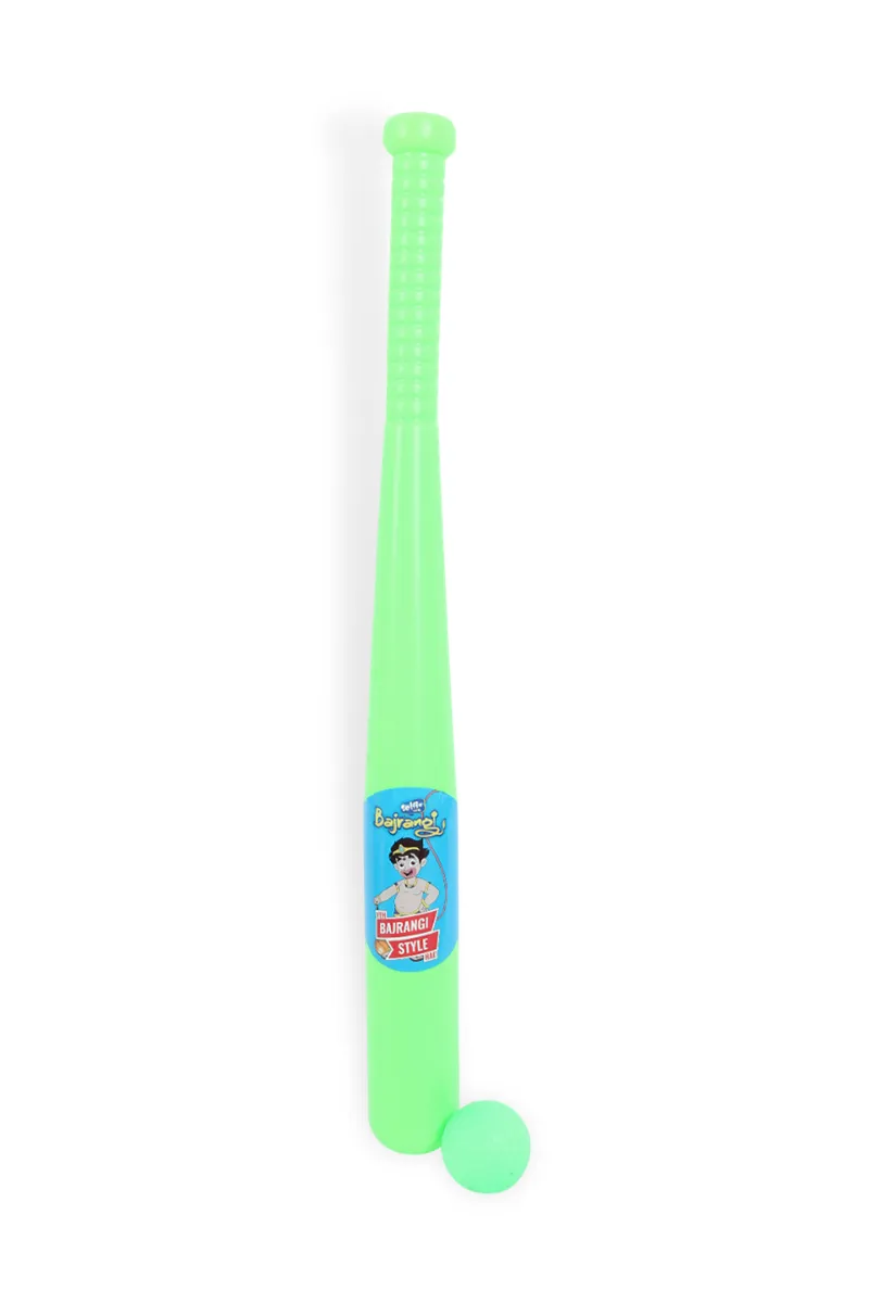 Kids Bajrangi Style Baseball Bat & Soft Ball Set - (Green)