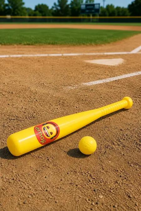 Kids Emoji Baseball Bat & Soft Ball Set - 023968YEL