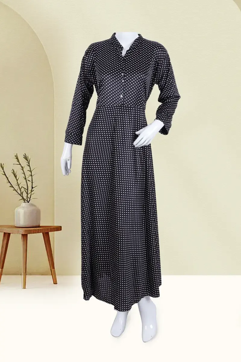 Viscose Printed Nighty with Knot for Women