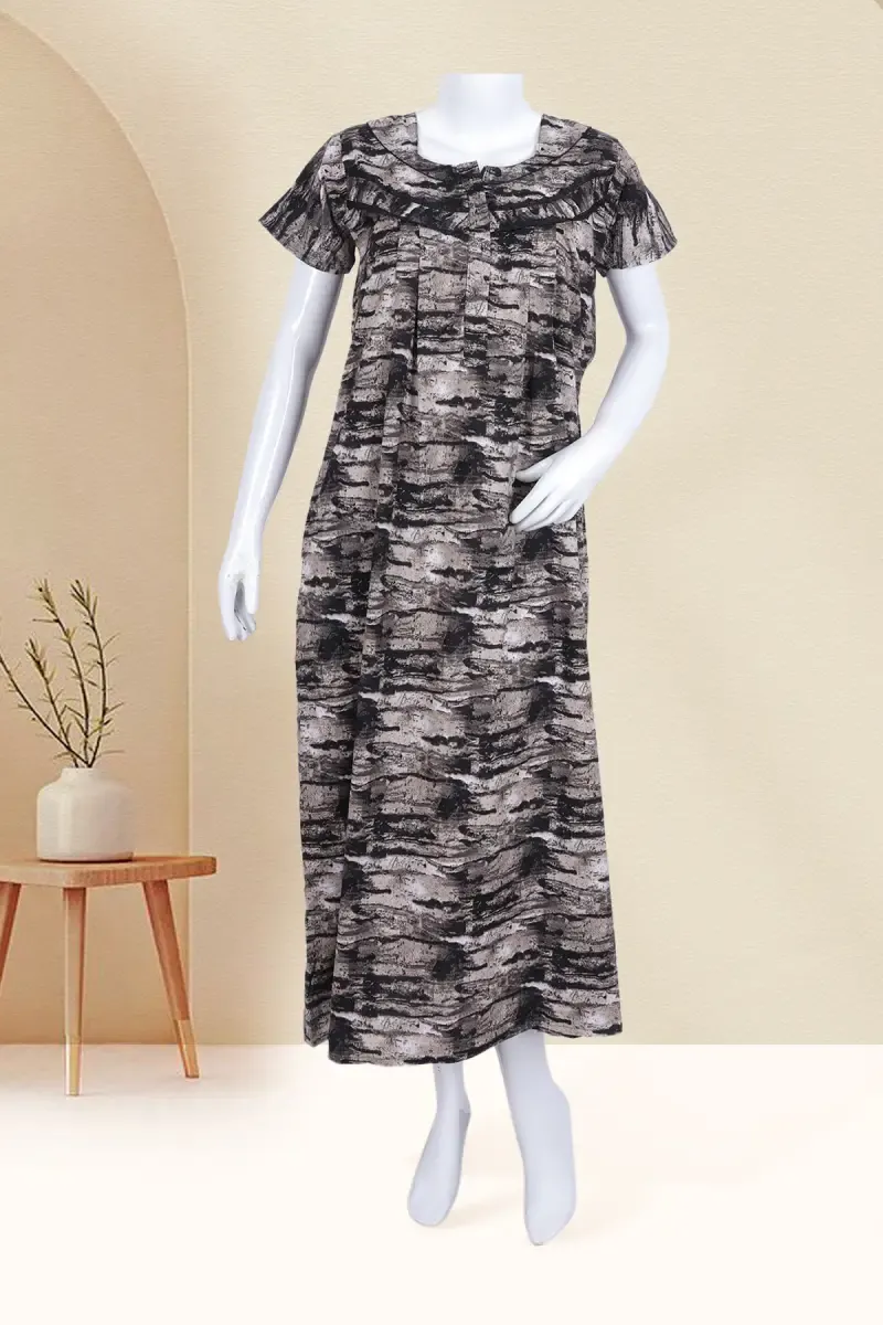 Cotton Abstract Printed Nighty for Women