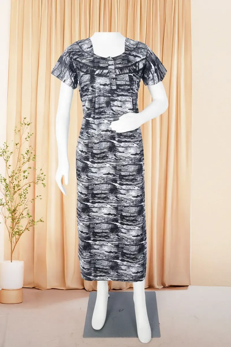 Cotton Abstract Printed Nighty for Women